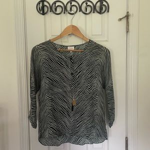 Parker Zebra Print Silk Blouse